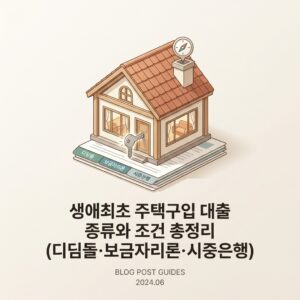 생애최초 주택구입 대출 종류와 조건 총정리 (디딤돌·보금자리론·시중은행) 생애최초 주택구입 대출 종류와 조건 총정리 (디딤돌·보금자리론·시중은행)