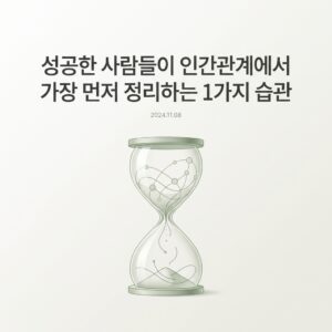 성공한 사람들이 인간관계에서 가장 먼저 정리하는 1가지 습관 성공한 사람들이 인간관계에서 가장 먼저 정리하는 1가지 습관
