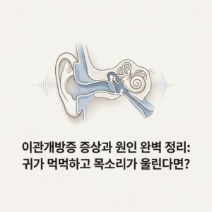 이관개방증 증상과 원인 완벽 정리: 귀가 먹먹하고 목소리가 울린다면? 이관개방증 증상과 원인 완벽 정리: 귀가 먹먹하고 목소리가 울린다면?